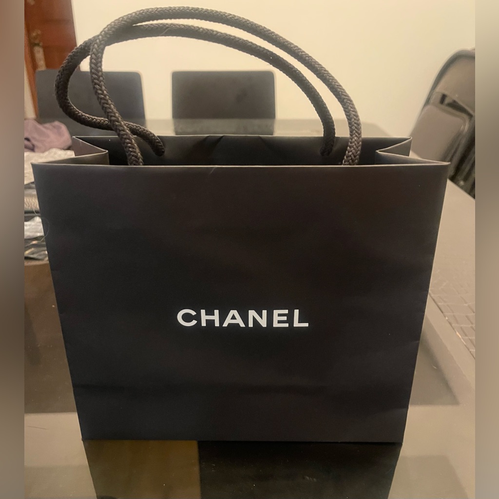 Chanel Authentic Paper Small Gift Shopping Empty Bag Black